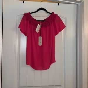 Brand new with tags Hot Pink Vine & Love off the shoulders top size Small